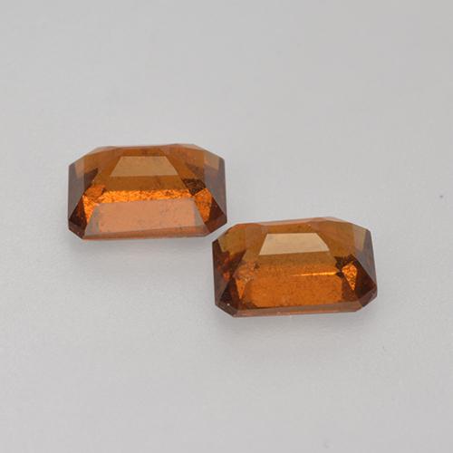 2.17캐럿 천연 앰버 오렌지 헤소나이트 가넷 보석, 에메랄드 컷, 6.5×4.9 mm, VS
