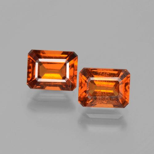 2.63캐럿 천연 미디엄 오렌지 헤소나이트 가넷 보석, 에메랄드 컷, 6.9×5 mm, VS