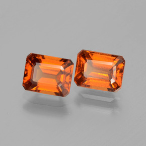 2.63캐럿 천연 미디엄 오렌지 헤소나이트 가넷 보석, 에메랄드 컷, 6.9×5 mm, VS