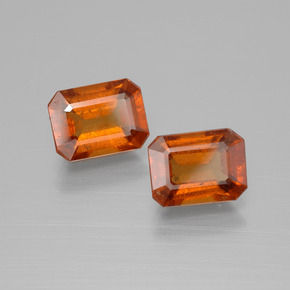 캐럿 천연 시나몬 오렌지 헤소나이트 가넷 보석, 에메랄드 컷, 7.9×6 mm, VS-SI