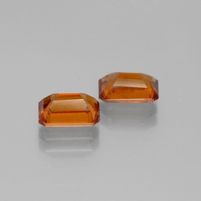 2.63캐럿 천연 미디엄 다크 오렌지 헤소나이트 가넷 보석, 에메랄드 컷, 7.3×5.1 mm, VS