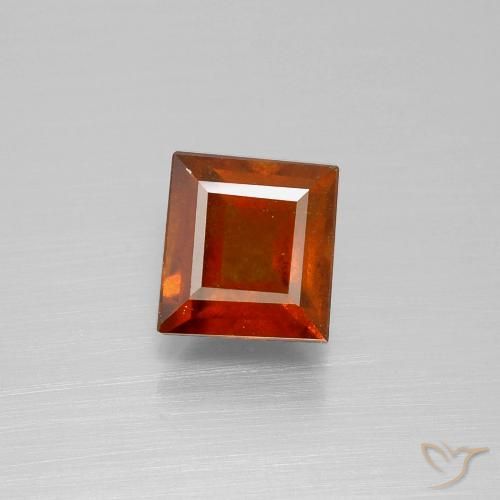 1.97ct 자연스러운 파이어 오렌지 헤소나이트 가넷, 정사각형, VS-SI