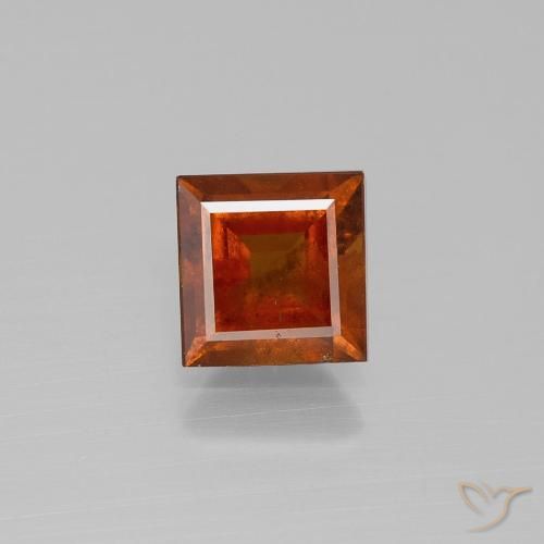 1.64ct 자연스러운 딥 오렌지 헤소나이트 가넷, 정사각형, VS-SI