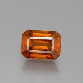 1.83캐럿 천연 시나몬 오렌지 헤소나이트 가넷, 에메랄드 컷, 8×5.8 mm, VS