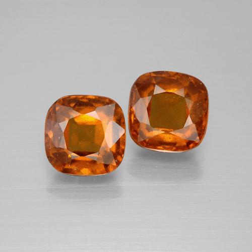 5.50캐럿 천연 딥 오렌지 헤소나이트 가넷 보석, 쿠션 컷, 8.1×8 mm, VS