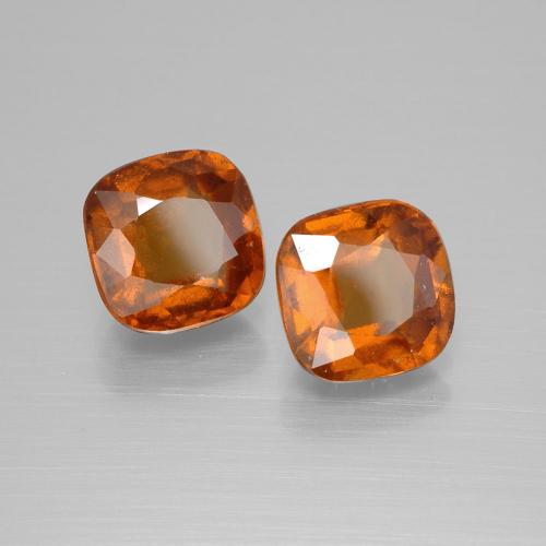 5.50캐럿 천연 딥 오렌지 헤소나이트 가넷 보석, 쿠션 컷, 8.1×8 mm, VS