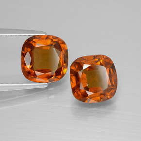 4.84캐럿 천연 붉은빛 오렌지 헤소나이트 가넷 보석, 쿠션 컷, 7.9×7.8 mm, VS