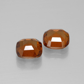 4.84캐럿 천연 붉은빛 오렌지 헤소나이트 가넷 보석, 쿠션 컷, 7.9×7.8 mm, VS