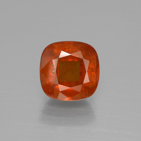 3.46캐럿 천연 시나몬 오렌지 헤소나이트 가넷, 쿠션 컷, 8.1×8.1 mm, VS-SI