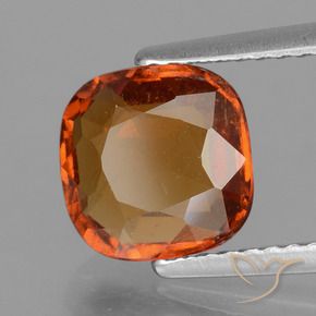 2.36캐럿 천연 미디엄 오렌지 헤소나이트 가넷, 쿠션 컷, 8.1×8.1 mm, VS