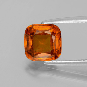 2.27캐럿 천연 시나몬 오렌지 헤소나이트 가넷, 쿠션 컷, 7.6×7.5 mm, VS