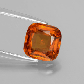 2.27캐럿 천연 시나몬 오렌지 헤소나이트 가넷, 쿠션 컷, 7.6×7.5 mm, VS
