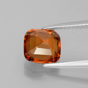 2.27캐럿 천연 시나몬 오렌지 헤소나이트 가넷, 쿠션 컷, 7.6×7.5 mm, VS