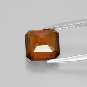 2.87캐럿 천연 시나몬 오렌지 헤소나이트 가넷, 에메랄드 컷, 8.1×8.1 mm, VS