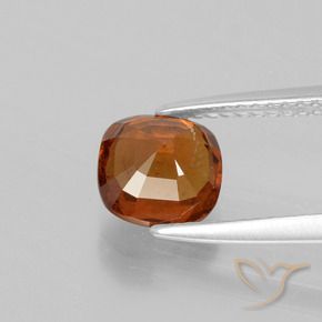 1.80캐럿 천연 미디엄 다크 오렌지 헤소나이트 가넷, 쿠션 컷, 7×7 mm, VS-SI
