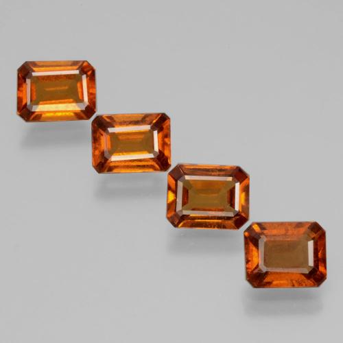 5.29캐럿 천연 딥 오렌지 헤소나이트 가넷 보석, 에메랄드 컷, 7.2×5.5 mm, VS