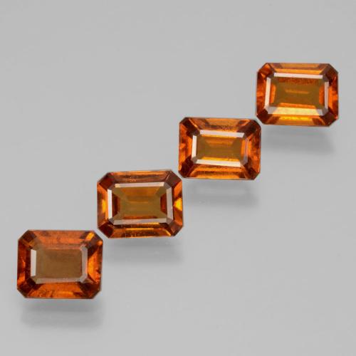 5.29캐럿 천연 딥 오렌지 헤소나이트 가넷 보석, 에메랄드 컷, 7.2×5.5 mm, VS
