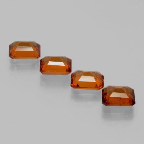 5.29캐럿 천연 딥 오렌지 헤소나이트 가넷 보석, 에메랄드 컷, 7.2×5.5 mm, VS