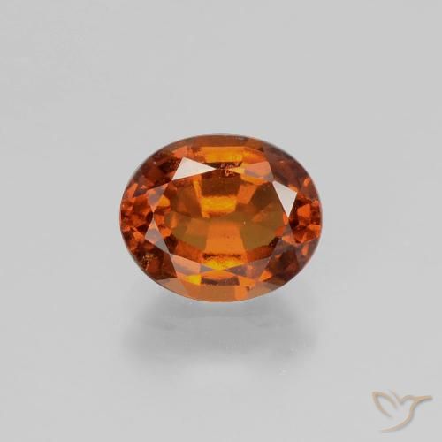 1.75ct 자연스러운 딥 오렌지 헤소나이트 가넷, 타원형, VS