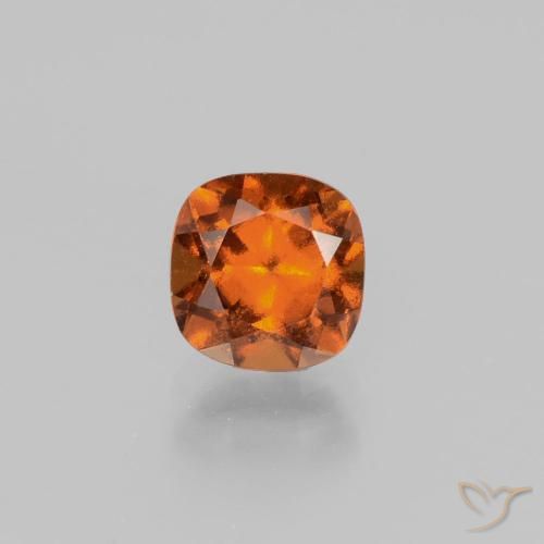 1.47ct 자연스러운 딥 오렌지 헤소나이트 가넷, 방석, VS