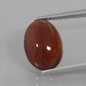 4.40캐럿 천연 붉은빛 브라운 헤소나이트 가넷, 타원형 컷, 11.8×8.3 mm, 투명한