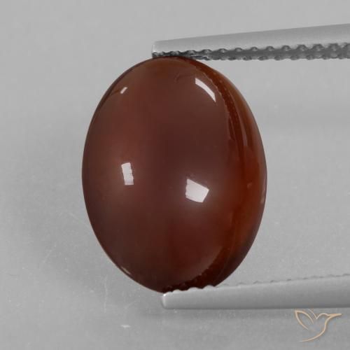 5.21ct 자연스러운 웜 브라운 헤소나이트 가넷, 타원형, 투명한