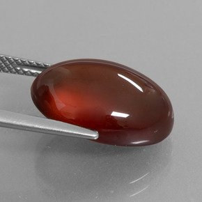 12.33캐럿 천연 주황색 헤소나이트 가넷, 타원형 컷, 투명한