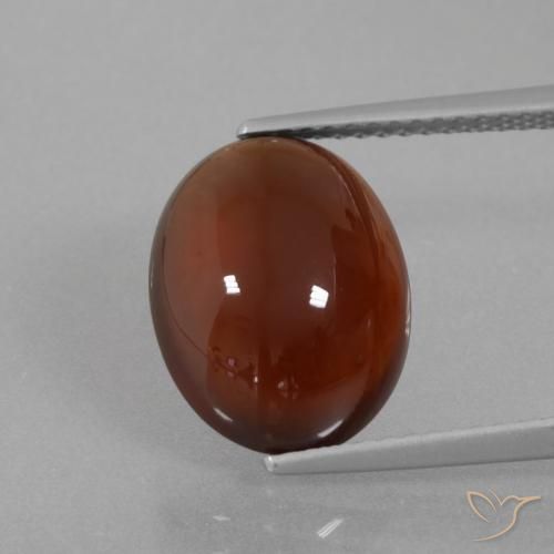 6.90ct 자연스러운 미디엄 다크 브라운 헤소나이트 가넷, 타원형, 투명한