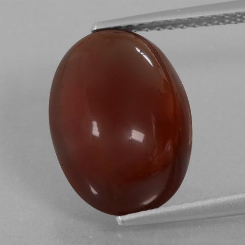8.05캐럿 천연 붉은빛 브라운 헤소나이트 가넷, 타원형 컷, 13.9×10 mm, 투명한