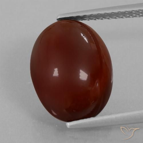 7.07ct 자연스러운 피칸 브라운 헤소나이트 가넷, 타원형, 투명한