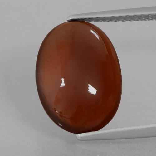 5.00캐럿 천연 붉은빛 브라운 헤소나이트 가넷, 타원형 컷, 13.9×10 mm, 투명한
