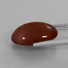 7.09캐럿 천연 미디엄 다크 브라운 헤소나이트 가넷, 타원형 컷, 투명한