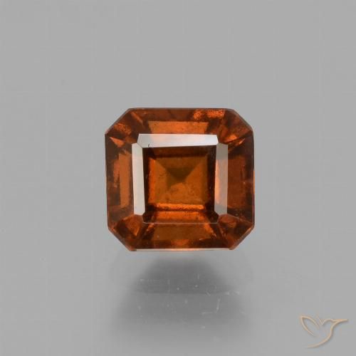 1.73ct 자연스러운 딥 오렌지 헤소나이트 가넷, 에메랄드 컷, VS