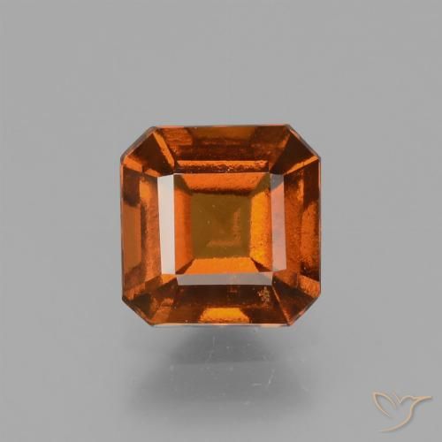 1.78ct 자연스러운 다크 오렌지 헤소나이트 가넷, 에메랄드 컷, VS