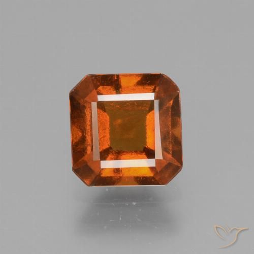 1.86ct 자연스러운 앰버 오렌지 헤소나이트 가넷, 에메랄드 컷, VS-SI