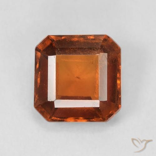 1.86ct 자연스러운 딥 오렌지 헤소나이트 가넷, 에메랄드 컷, VS