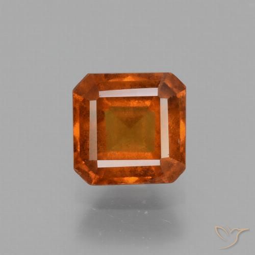 1.97ct 자연스러운 파이어 오렌지 헤소나이트 가넷, 에메랄드 컷, VS