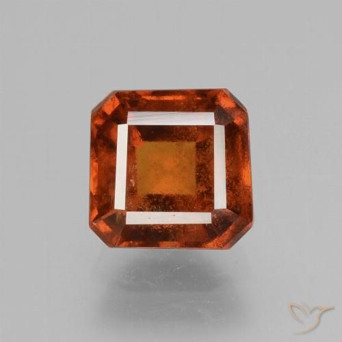 2.57ct 자연스러운 미디엄 오렌지 헤소나이트 가넷, 에메랄드 컷, VS-SI