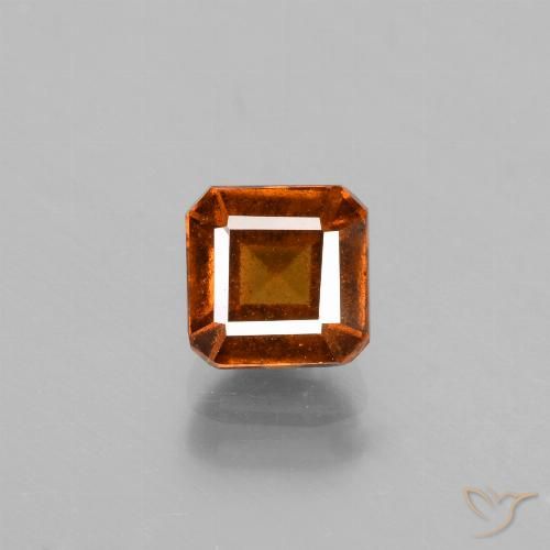1.49ct 자연스러운 딥 오렌지 헤소나이트 가넷, 에메랄드 컷, VS