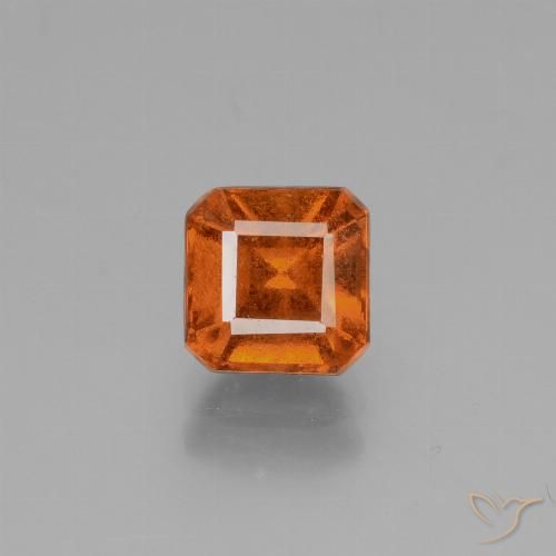 1.56ct 자연스러운 미디엄 오렌지 헤소나이트 가넷, 에메랄드 컷, VS