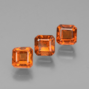 2.46캐럿 천연 붉은빛 오렌지 헤소나이트 가넷 보석, 에메랄드 컷, 4.7×4.6 mm, VS