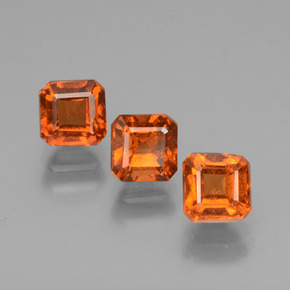 2.46캐럿 천연 붉은빛 오렌지 헤소나이트 가넷 보석, 에메랄드 컷, 4.7×4.6 mm, VS