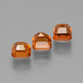 2.46캐럿 천연 붉은빛 오렌지 헤소나이트 가넷 보석, 에메랄드 컷, 4.7×4.6 mm, VS