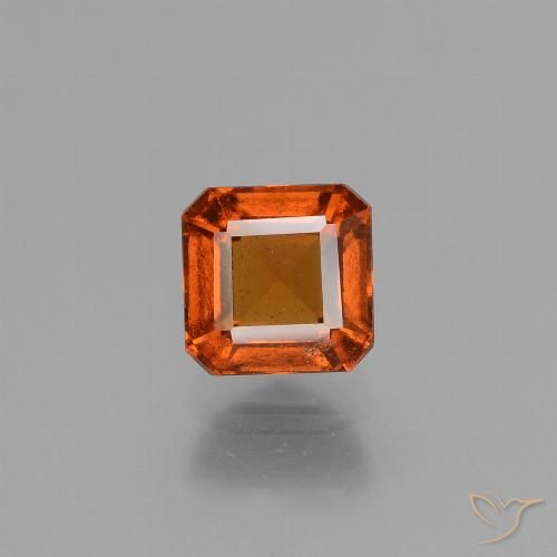 1.56ct 자연스러운 파이어 오렌지 헤소나이트 가넷, 에메랄드 컷, VS