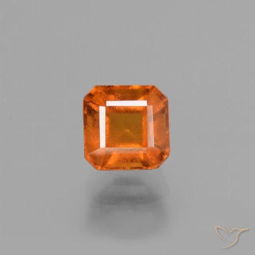 1.67ct 자연스러운 딥 오렌지 헤소나이트 가넷, 에메랄드 컷, VS-SI