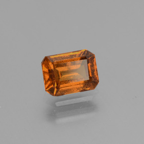 1.29캐럿 천연 시나몬 오렌지 헤소나이트 가넷, 에메랄드 컷, 7×5.3 mm, VS