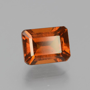 2.54캐럿 천연 딥 오렌지 헤소나이트 가넷, 에메랄드 컷, 7.9×6 mm, VS-SI