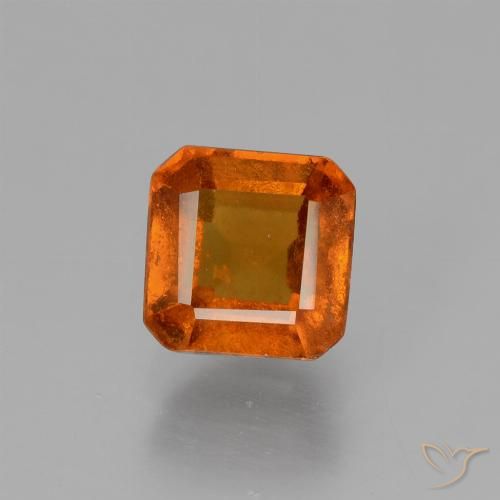 1.56ct 자연스러운 딥 오렌지 헤소나이트 가넷, 에메랄드 컷, VS-SI