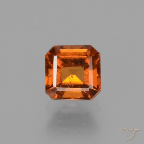 0.92ct 자연스러운 붉은 오렌지 헤소나이트 가넷, 에메랄드 컷, VS