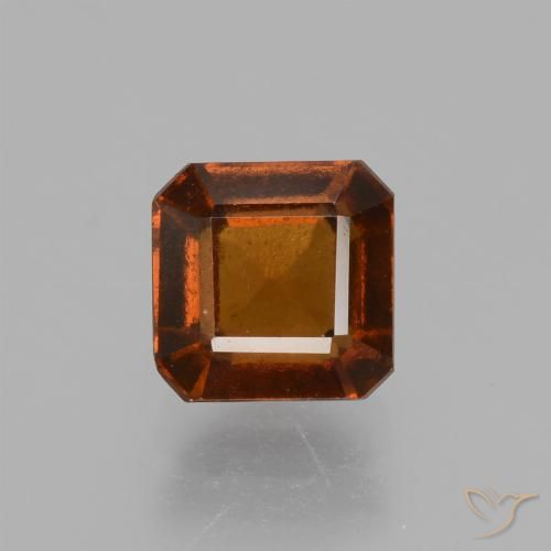 1.62ct 자연스러운 앰버 오렌지 헤소나이트 가넷, 에메랄드 컷, VS